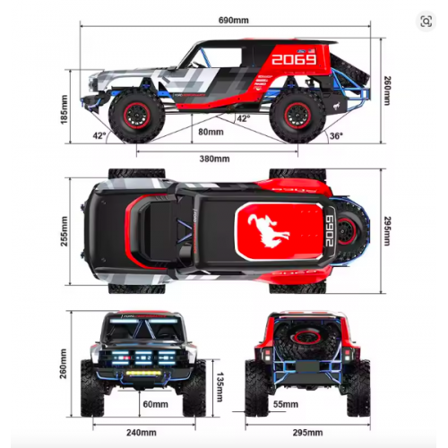 MJX Hypergo1:8 brushless H8P Remote control simulation Ford Bronco Baja 1000 PC material car shell electric 4WD climbing off-road Car