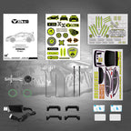 Rally Car Max 50mph Brushless RC Cars for Adults with Gyro 4WD RC Truck with Full Car Linkage Lighting Remote Control Trucks with 3S 2200mAh Rechargeable Battery Support 4400mAh Battery