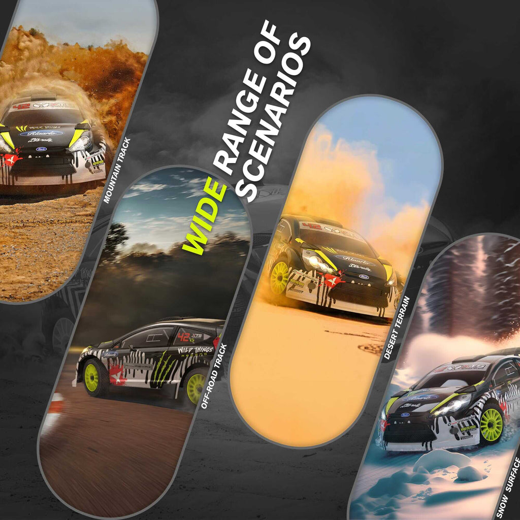 Rally Car Max 50mph Brushless RC Cars for Adults with Gyro 4WD RC Truck with Full Car Linkage Lighting Remote Control Trucks with 3S 2200mAh Rechargeable Battery Support 4400mAh Battery