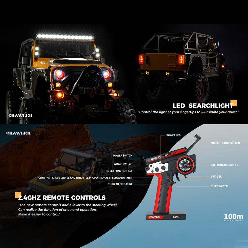 WLtoys 104026 1/10 Professional RC Car Off Road 4x4 2.4G 4WD Remote Control Cars 45 Minutes Working Time Climbing Car Adult Toy