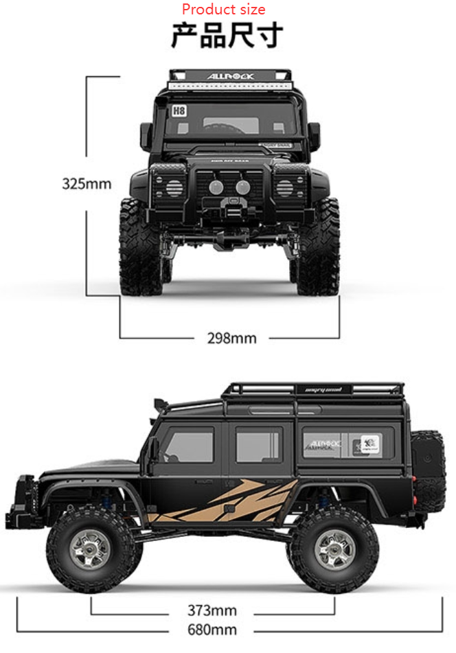 MJX H8H+ RC Car 1/8 4WD 3970 Brushless 8CH Remote Control Toys Climbing Off-Road Truck Aluminum Alloy Parts 80A ESC 35KG Servo