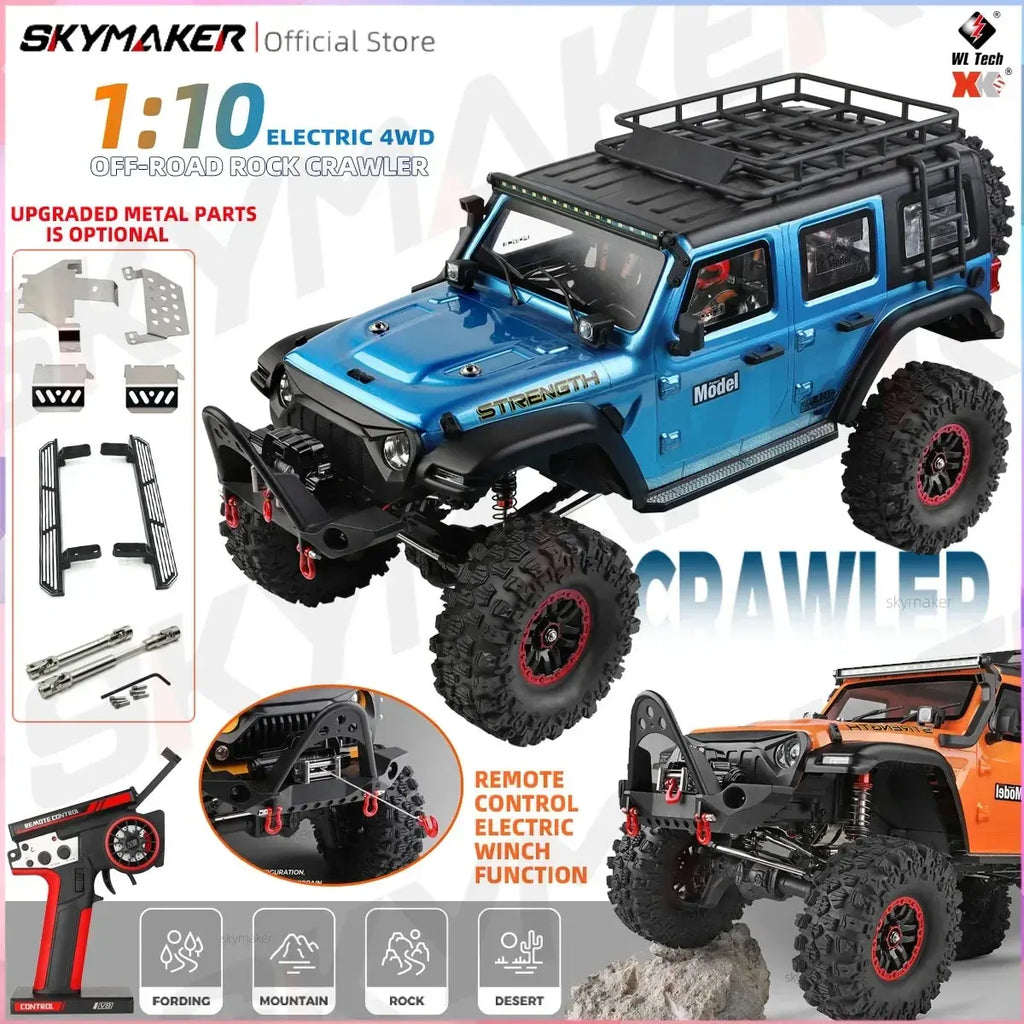 Wltoys 104010 1/10 Professional RC Car Off Road 4x4 2.4G 4WD Remote Control Cars 45 Minutes Working Time Climbing Car Adult Toy